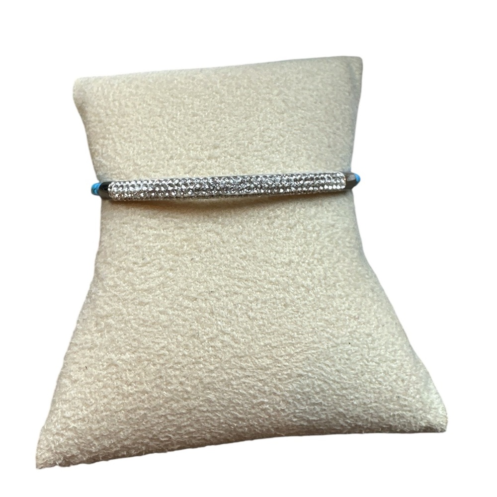 Light Blue Crystal Braided Bracelet, New